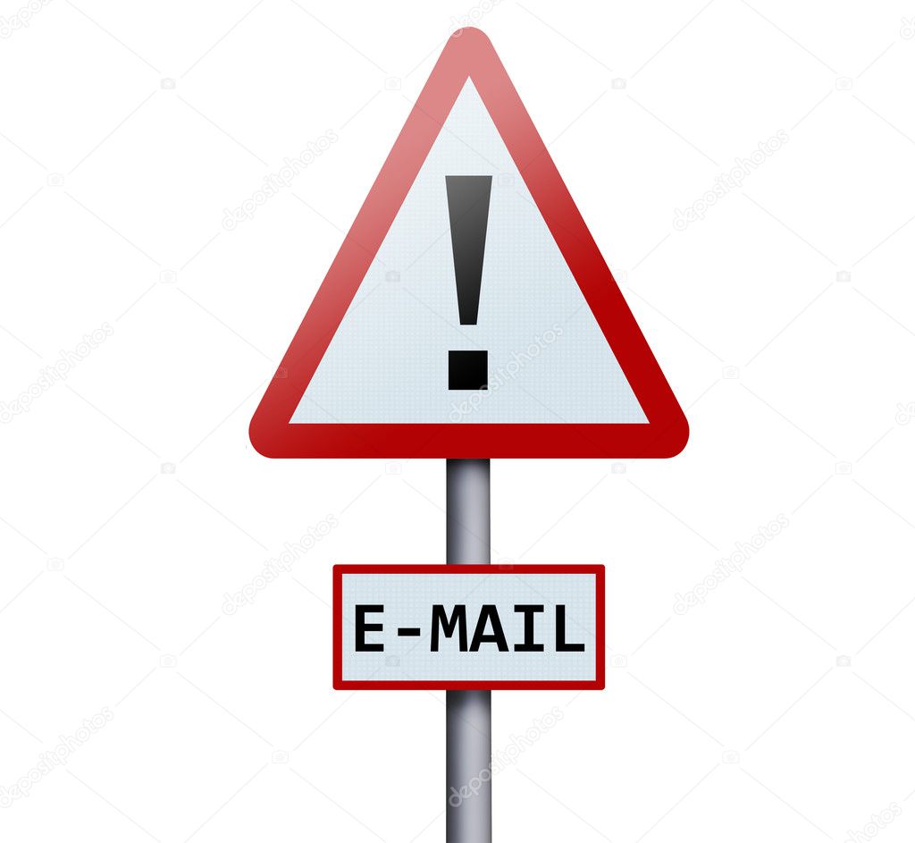 E-Mail mit Anhang und Warnsymbol für mögliche Gefahr.